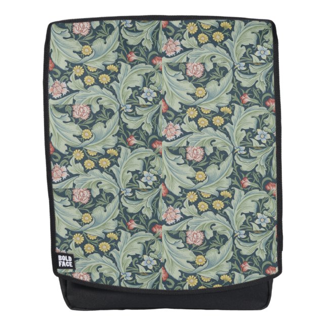 William Morris Leicester Leaves Flowers Carnation Backpack (Front)