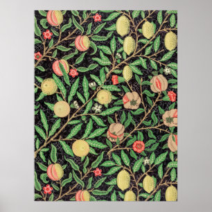 William Morris Lemon Pattern Victorian Design Poster
