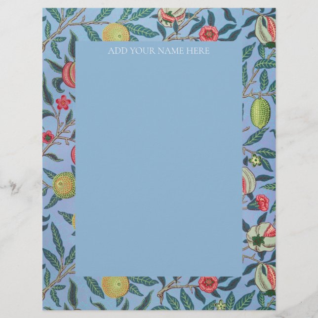 WILLIAM MORRIS LETTERHEAD WITH "POMEGRANATES" (Front)