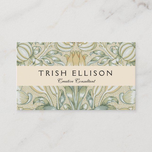 William Morris Lily and Pomegranate Flower Classic Business Card (Front)