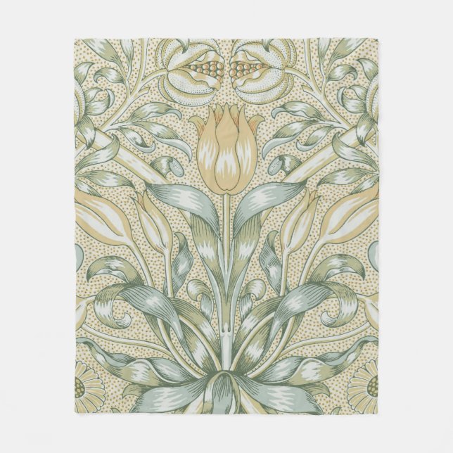 William Morris Lily and Pomegranate Flower Classic Fleece Blanket (Front)