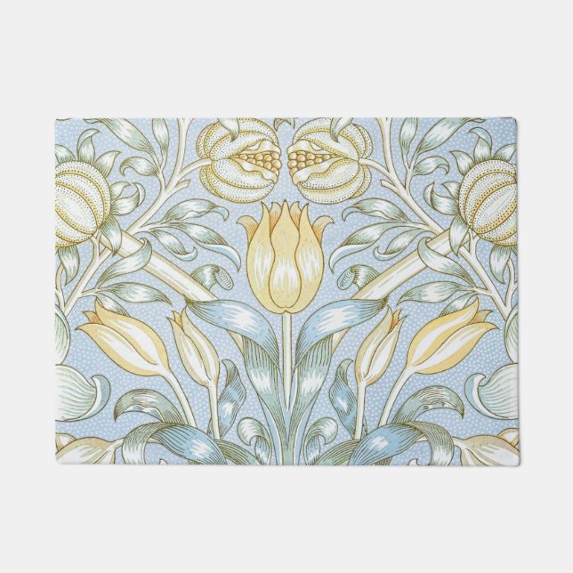 William Morris Lily and Pomegranate Flower Pattern Doormat (Front)