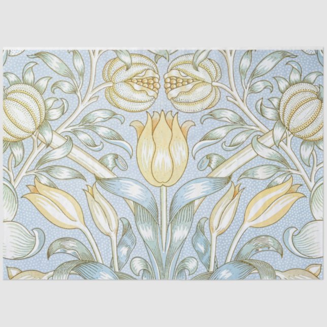 William Morris Lily and Pomegranate Flower Pattern Tissue Paper (Front)