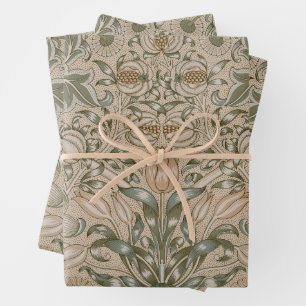 William Morris Lily and Pomegranate Flower Pattern Wrapping Paper Sheet