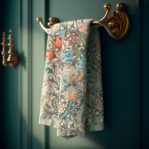 William Morris Lily Art Nouveau Floral Bath Towel 