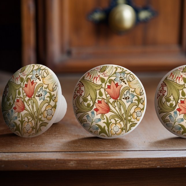 William Morris Lily Art Nouveau Floral Ceramic Knob (Creator Uploaded)