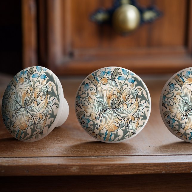 William Morris Lily Art Nouveau Floral Ceramic Knob (Creator Uploaded)