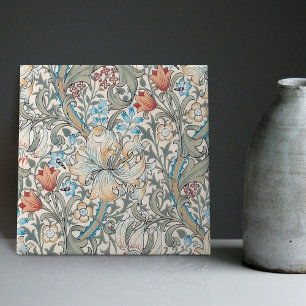 William Morris Lily Art Nouveau Floral Pattern Cer Tile