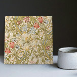 William Morris Lily Art Nouveau Floral Pattern Tile<br><div class="desc">William Morris Lily Pattern Design. William Morris was an English textile designer, artist, writer, and socialist associated with the Pre-Raphaelite Brotherhood and British Arts and Crafts Movement. He founded a design firm in partnership with the artist Edward Burne-Jones, and the poet and artist Dante Gabriel Rossetti. This beautiful Art Nouveau...</div>