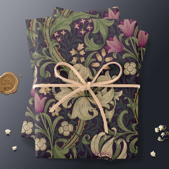 William Morris Lily Art Nouveau Floral Wrapping Paper Sheet (Creator Uploaded)