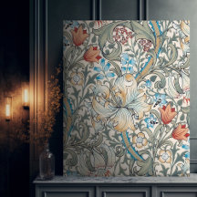 William Morris Lily Vintage Pattern Canvas Print