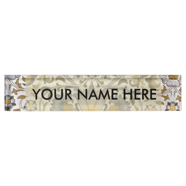 William Morris Lodden floral flower Nameplate (Front)