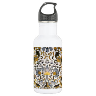 William Morris Lodden Floral Pattern: Blue Gold 532 Ml Water Bottle