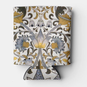 William Morris Lodden Floral Pattern: Blue Gold  Can Cooler