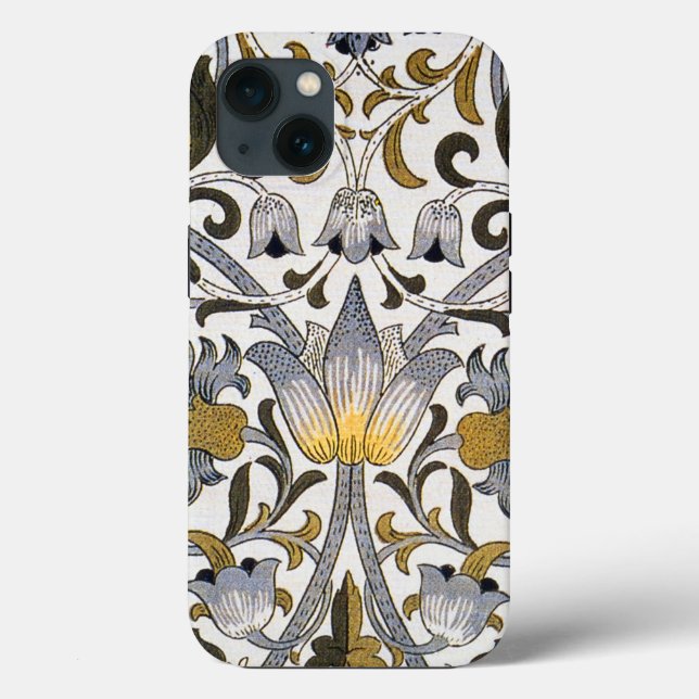 William Morris Lodden Floral Pattern: Blue Gold  Case-Mate iPhone Case (Back)