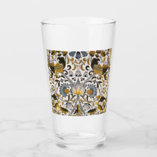 William Morris Lodden Floral Pattern: Blue Gold  Glass