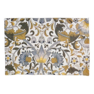 William Morris Lodden Floral Pattern: Blue Gold Pillowcase