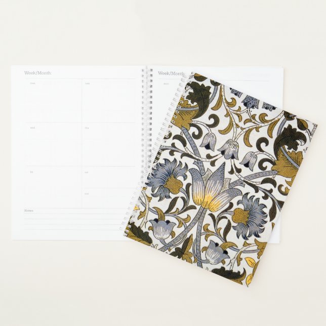 William Morris Lodden Floral Pattern: Blue Gold  Planner (Display)