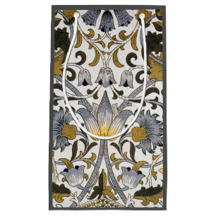 William Morris Lodden Floral Pattern: Blue Gold Small Gift Bag