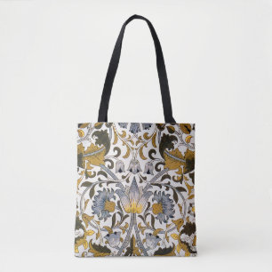 William Morris Lodden Floral Pattern: Blue Gold Tote Bag