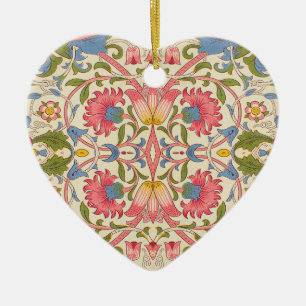 William Morris Lodden Floral Pattern Pastel Ceramic Tree Decoration