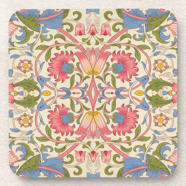 William Morris Lodden Floral Pattern Pastel  Coaster (Front)