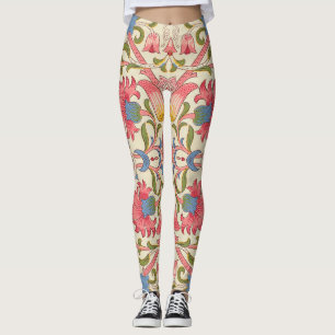 William Morris Lodden Floral Pattern Pastel  Leggings