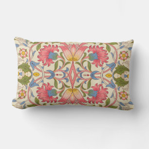 William Morris Lodden Floral Pattern Pastel Lumbar Cushion