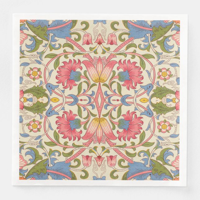 William Morris Lodden Floral Pattern Pastel  Napkin (Front)