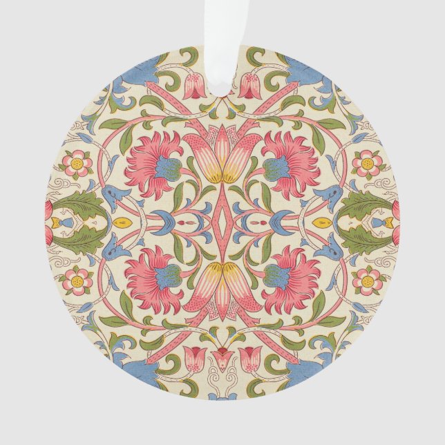 William Morris Lodden Floral Pattern Pastel  Ornament (Front)