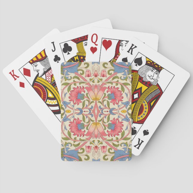 William Morris Lodden Floral Pattern Pastel  Playing Cards (Back)