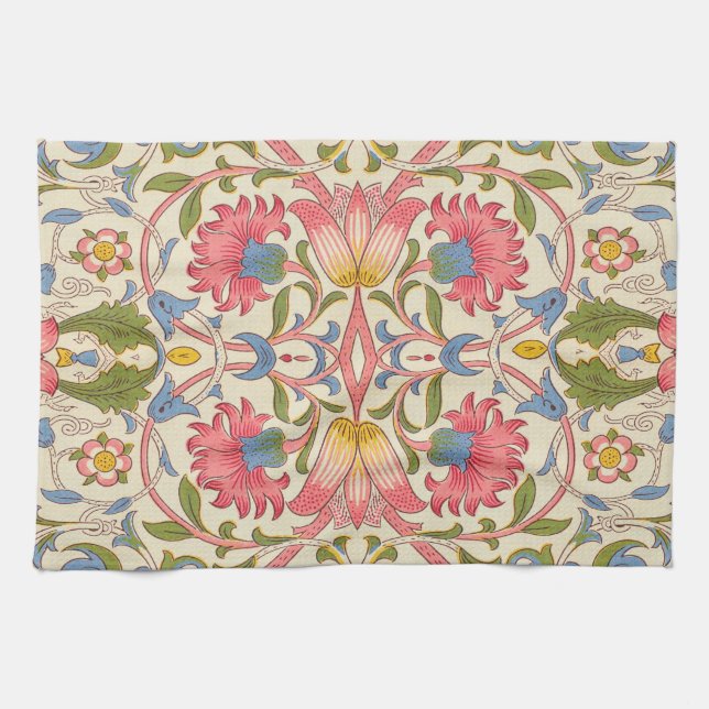 William Morris Lodden Floral Pattern Pastel  Tea Towel (Horizontal)