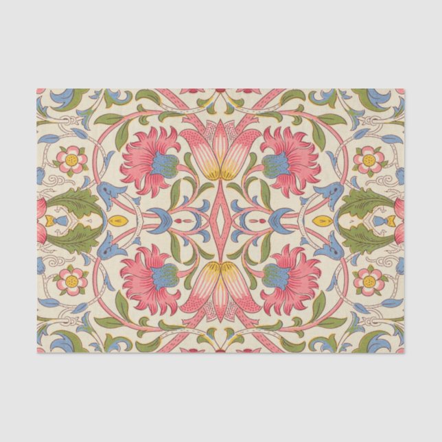 William Morris Lodden Floral Pattern Pastel  Tissue Paper (Front)