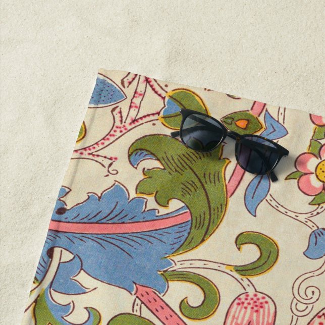 William Morris Lodden Spring Wallpaper Art  Beach Towel (In Situ)