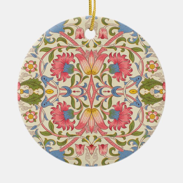 William Morris Lodden Spring Wallpaper Art  Ceramic Tree Decoration (Front)