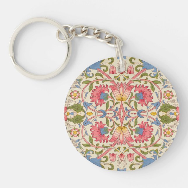William Morris Lodden Spring Wallpaper Art  Key Ring (Front)