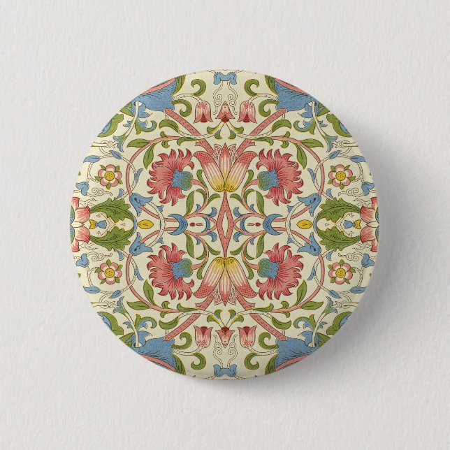 William Morris Loddon Blossom Floral Patterns 6 Cm Round Badge (Front)