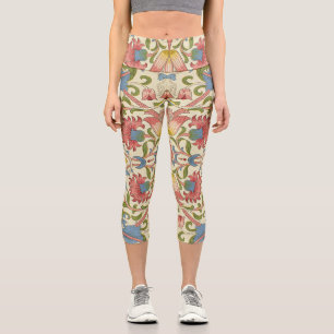 William Morris Loddon Blossom Floral Patterns Capri Leggings