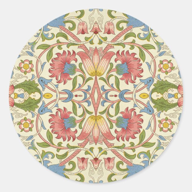 William Morris Loddon Blossom Floral Patterns Classic Round Sticker (Front)