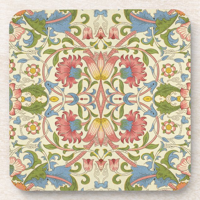 William Morris Loddon Blossom Floral Patterns Coaster (Front)