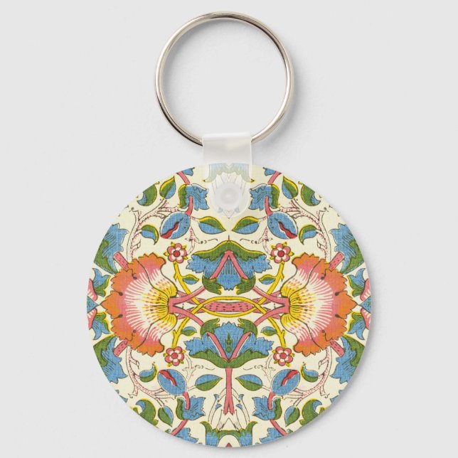 William Morris Loddon Blossom Floral Patterns Key Ring (Front)