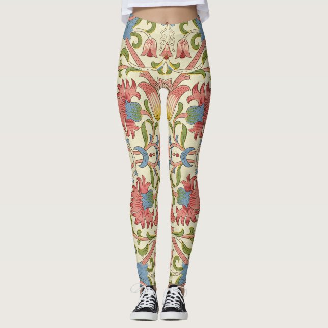 William Morris Loddon Blossom Floral Patterns Leggings (Front)