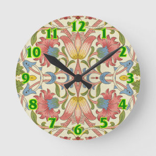 William Morris Loddon Blossom Floral Patterns Round Clock