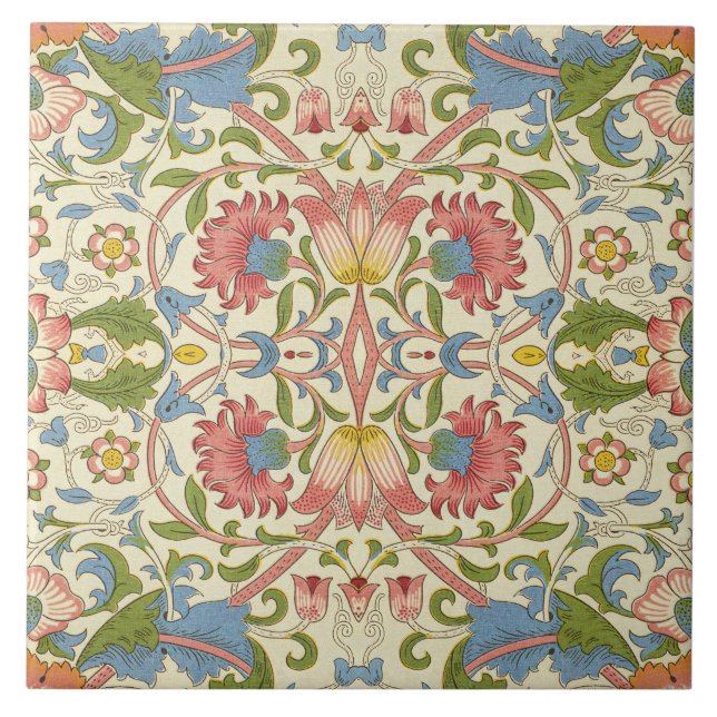 William Morris Loddon Blossom Floral Patterns Tile (Front)