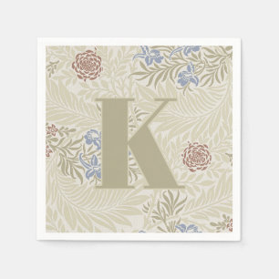 William Morris Lt Blue & Rust Larkspur Pattern Napkin