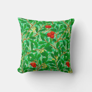 William Morris Lychee Tree Pattern, Light Green Cushion