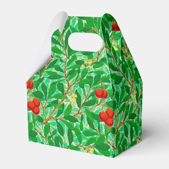 William Morris Lychee Tree Pattern, Light Green Favour Box (Front Side)