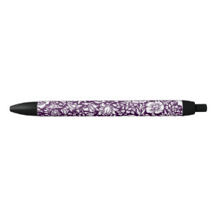 William Morris Mallow Floral Vintage Design Black Ink Pen