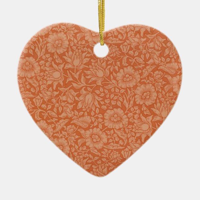 William Morris Mallow Floral Wallpaper Design Ceramic Tree Decoration (Front)