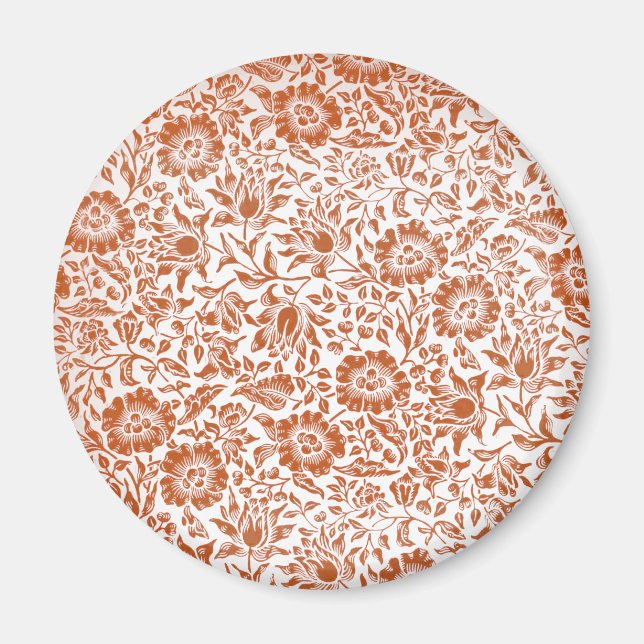 William Morris Mallow Floral Wallpaper Design Magnet (Front)